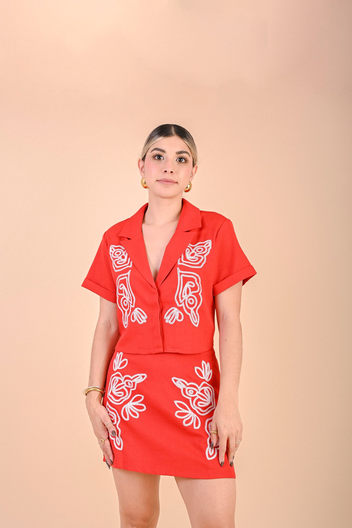 SET ROJO BORDADO